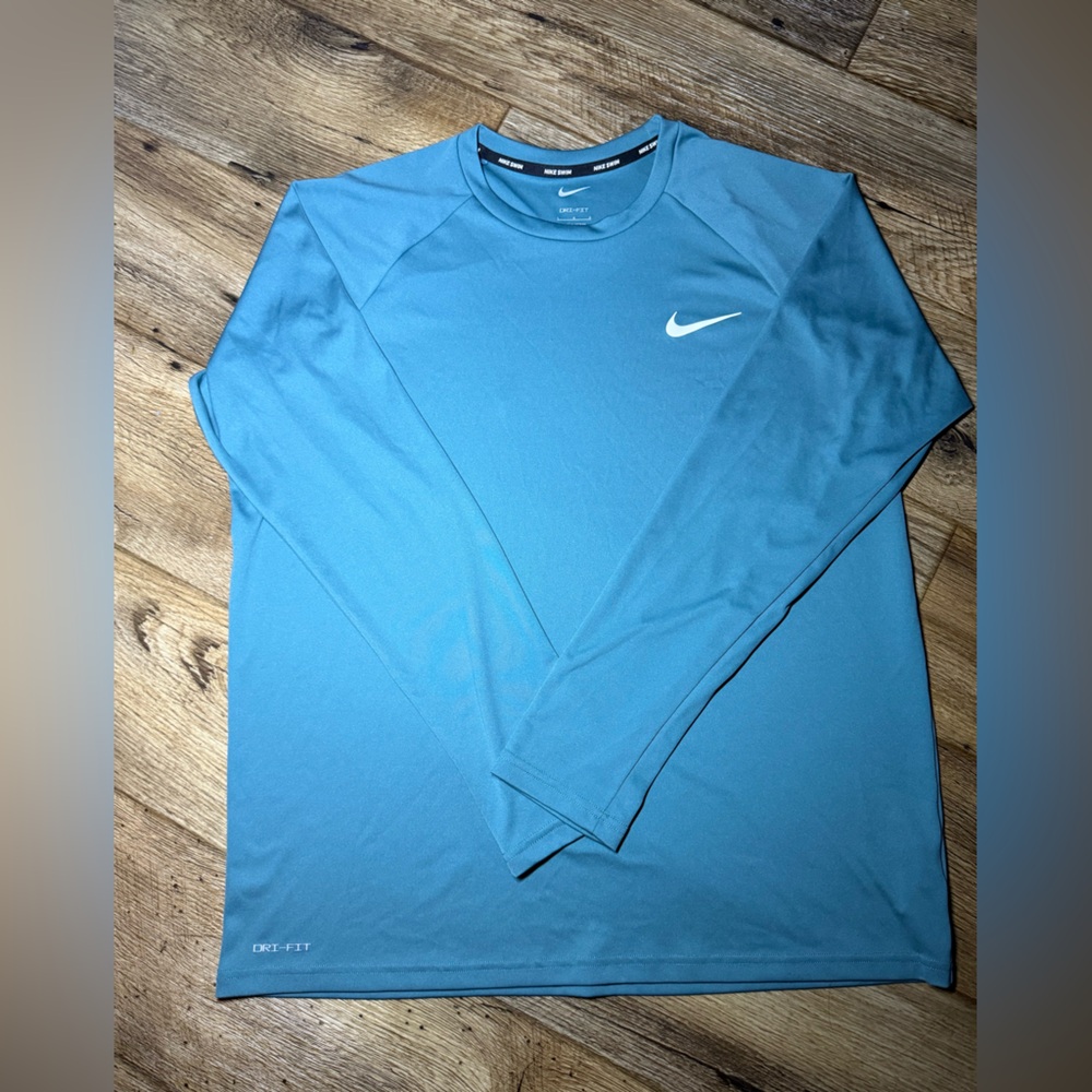 Nike Men's Blue Swim Dry Fit Long Sleeve